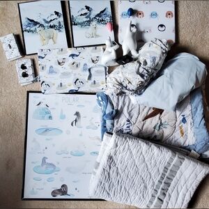 Arctic Themed Nursery Crib Set And Decor